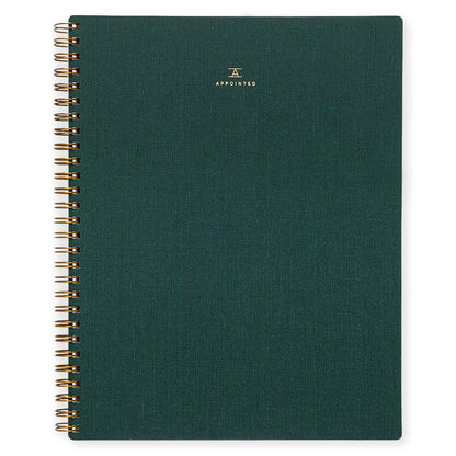Appointed Notebook - 7.5x9.5" - Hunter Green