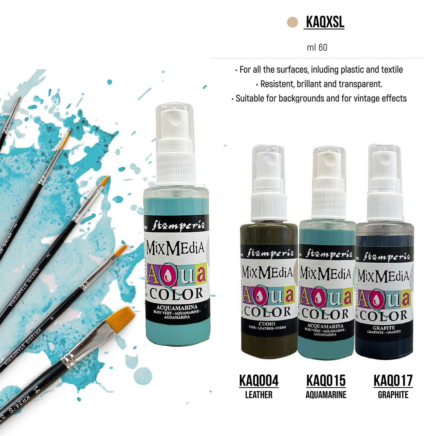 Stamperia Silent Sea Aquacolor Paint Kit (3pcs)