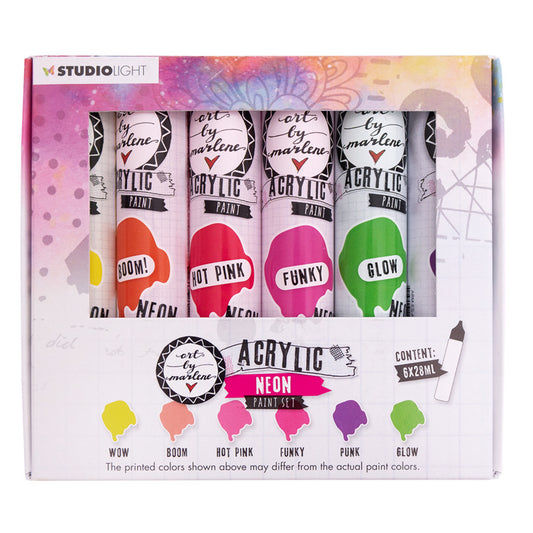 Art By Marlene Essentials Acrylic Paint Set Neon (6x28ml)