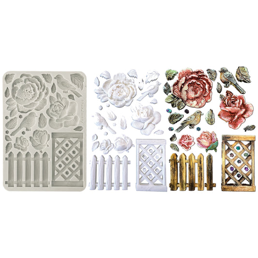 Stamperia House of Roses A5 Silicon Mould Fence