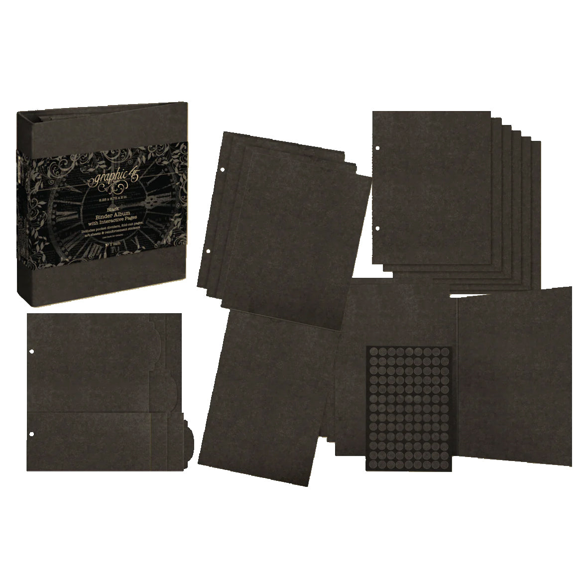 Graphic 45 Binder Album with Interactive Pages Black