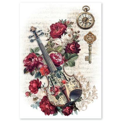 Ciao Bella Bohemian Burgundy A4 Rice Paper Mixed (4pcs)