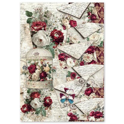 Ciao Bella Bohemian Burgundy A4 Rice Paper Mixed (4pcs)