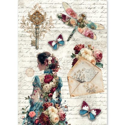 Ciao Bella Bohemian Burgundy A5 Rice Paper Mixed (8pcs)