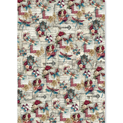 Ciao Bella Bohemian Burgundy A5 Rice Paper Mixed (8pcs)