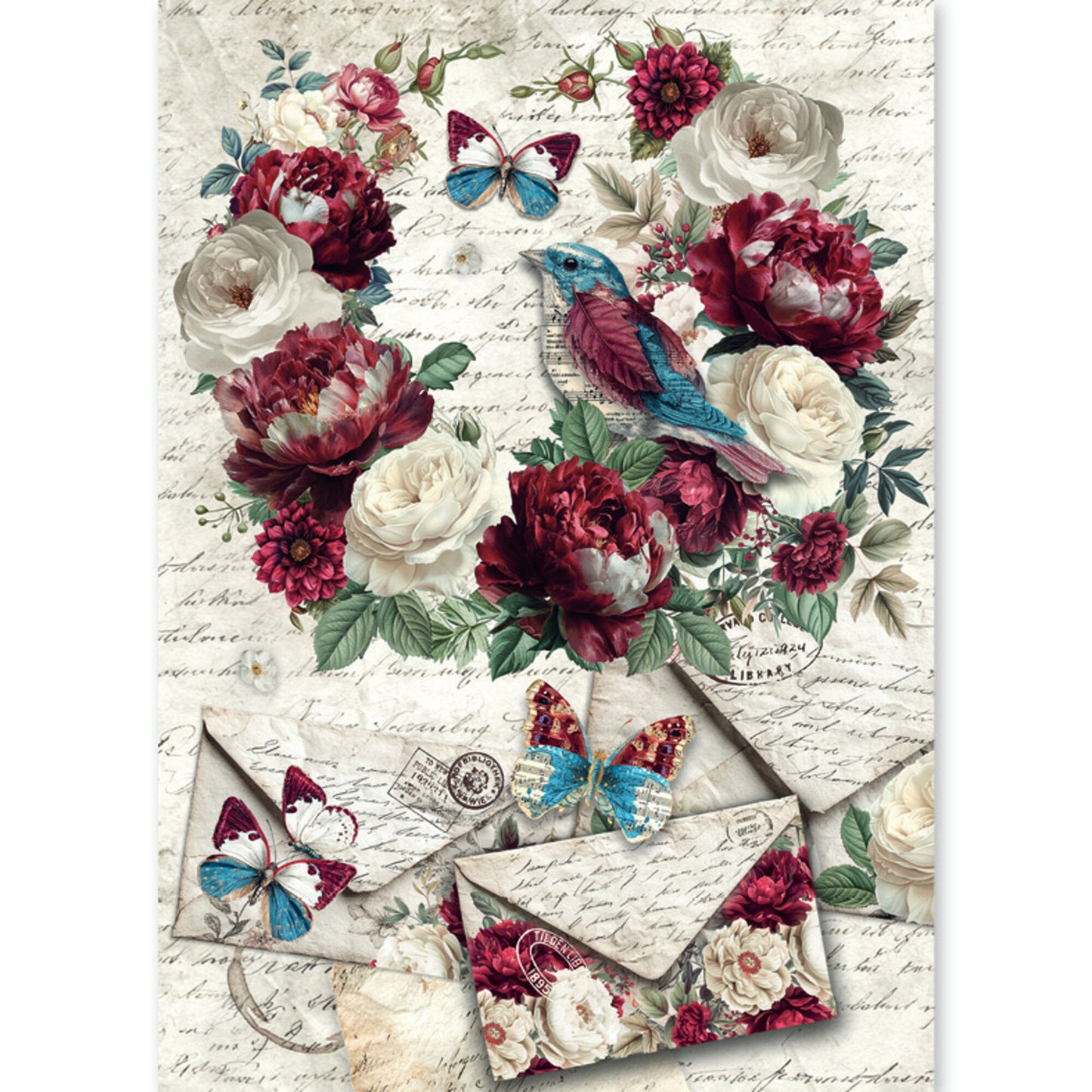 Ciao Bella Bohemian Burgundy A5 Rice Paper Mixed (8pcs)