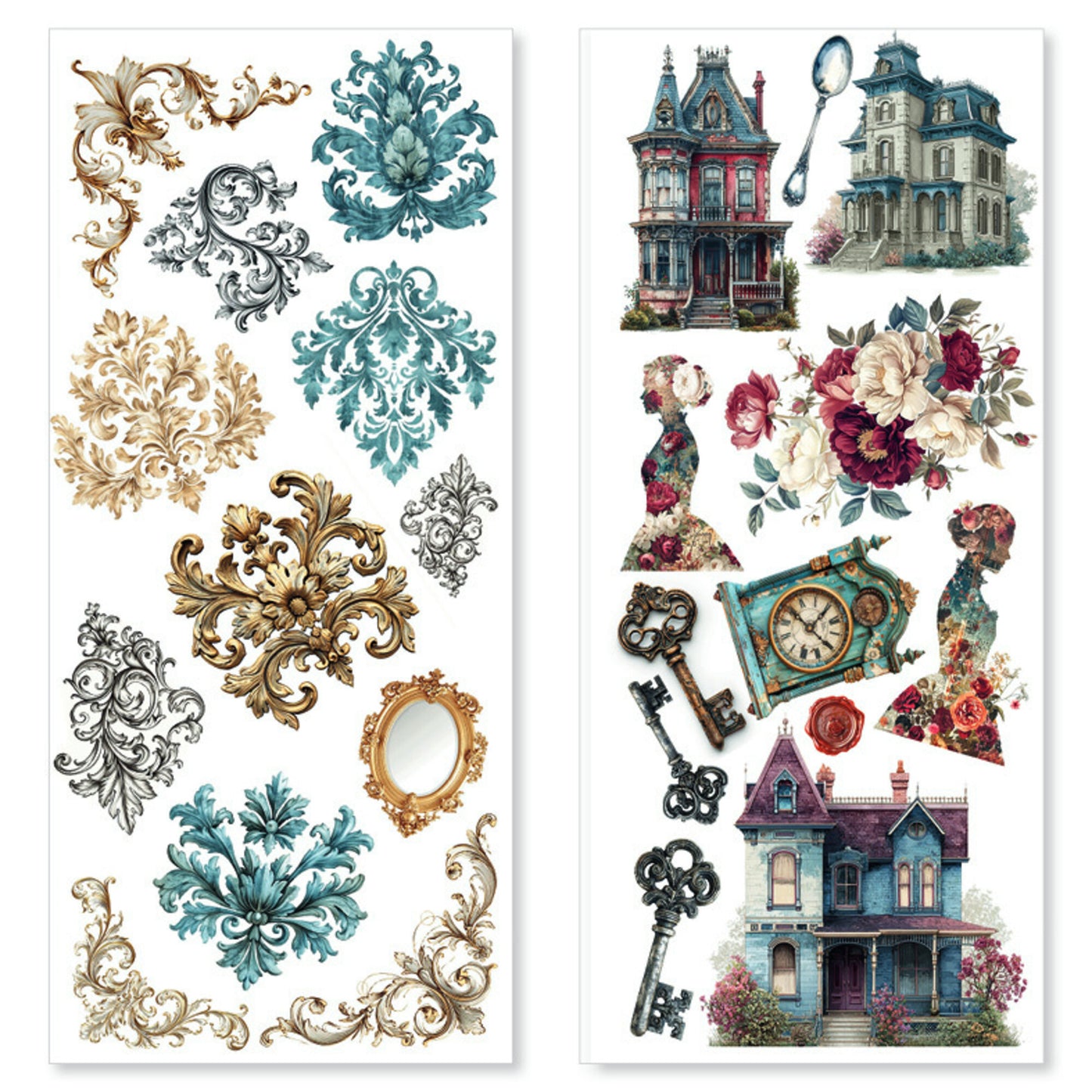 Ciao Bella Bohemian Burgundy Transparent Adhesive Sheets (5pcs)