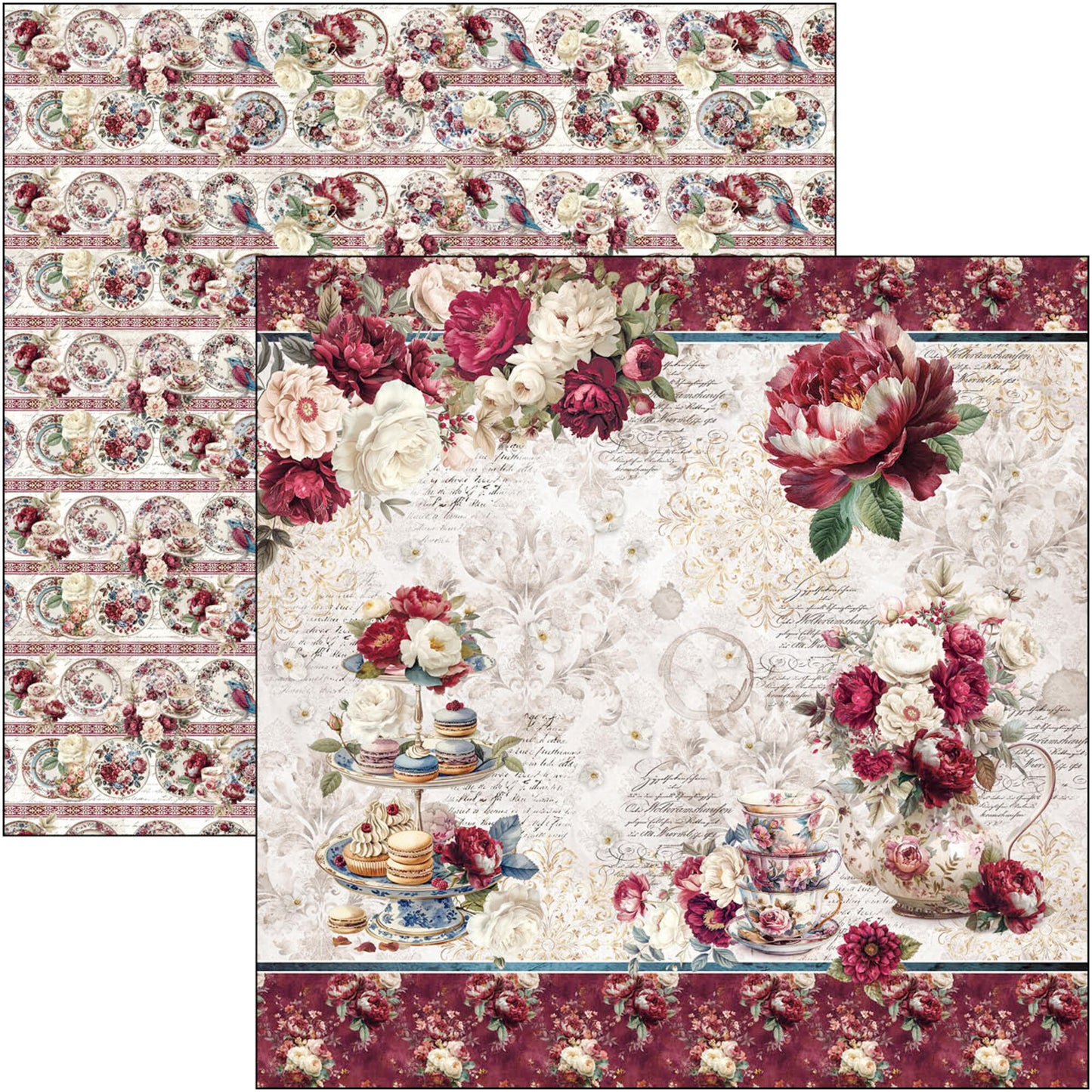 Ciao Bell Bohemian Burgundy 12x12 Inch Paper Pad (12pcs)