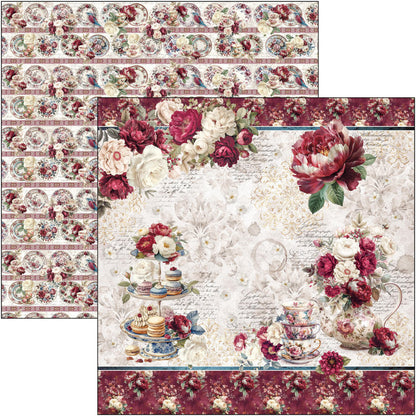 Ciao Bell Bohemian Burgundy 12x12 Inch Paper Pad (12pcs)