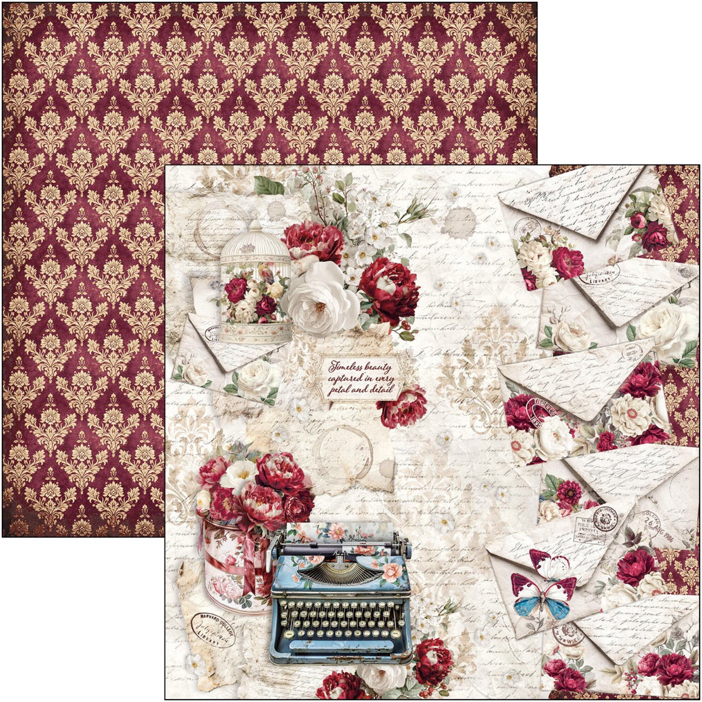 Ciao Bell Bohemian Burgundy 12x12 Inch Paper Pad (12pcs)