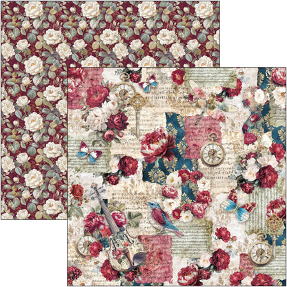 Ciao Bell Bohemian Burgundy 12x12 Inch Paper Pad (12pcs)
