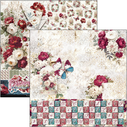 Ciao Bell Bohemian Burgundy 12x12 Inch Patterns Pad (8pcs)