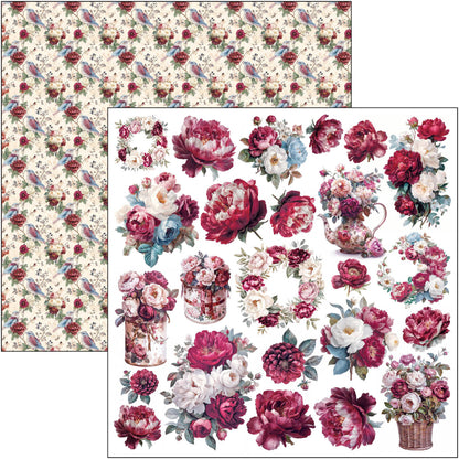 Ciao Bell Bohemian Burgundy 12x12 Inch Patterns Pad (8pcs)