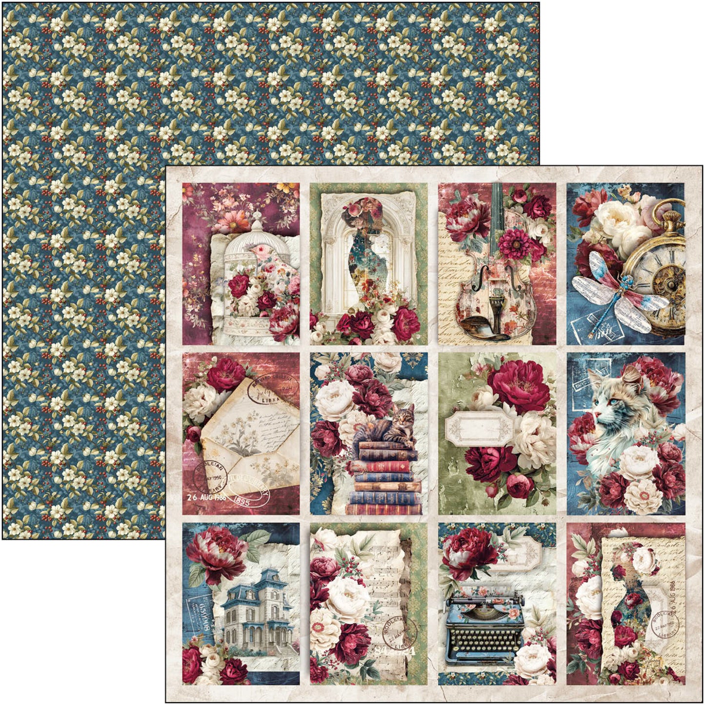 Ciao Bell Bohemian Burgundy 12x12 Inch Patterns Pad (8pcs)