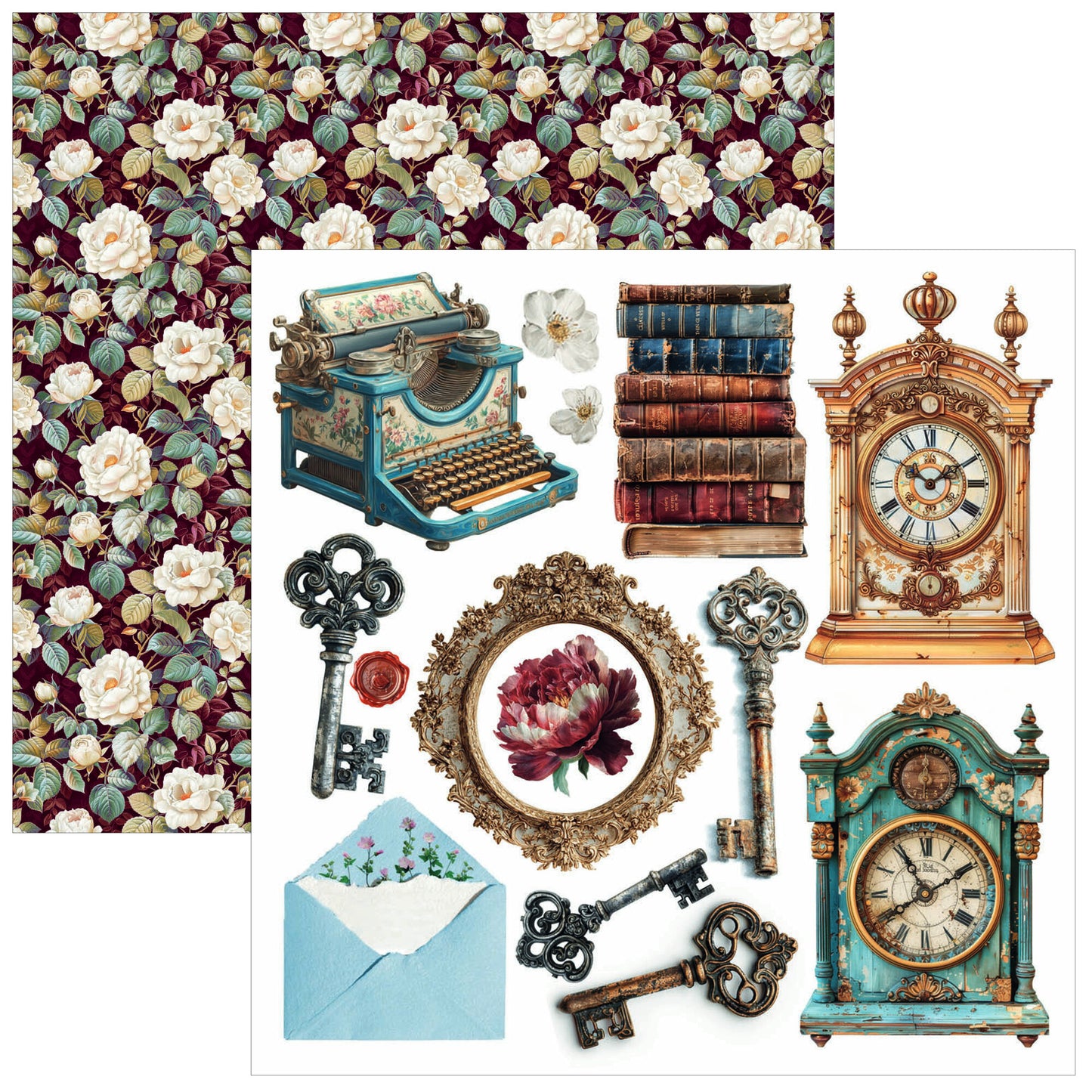 Ciao Bell Bohemian Burgundy 6x6 Inch Fussy Cut Pad (24pcs)