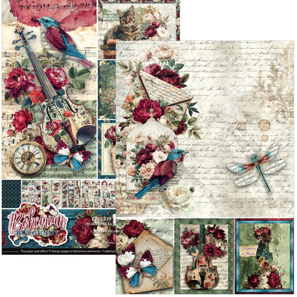 Ciao Bella Bohemian Burgundy A4 Creative Pad (9pcs)