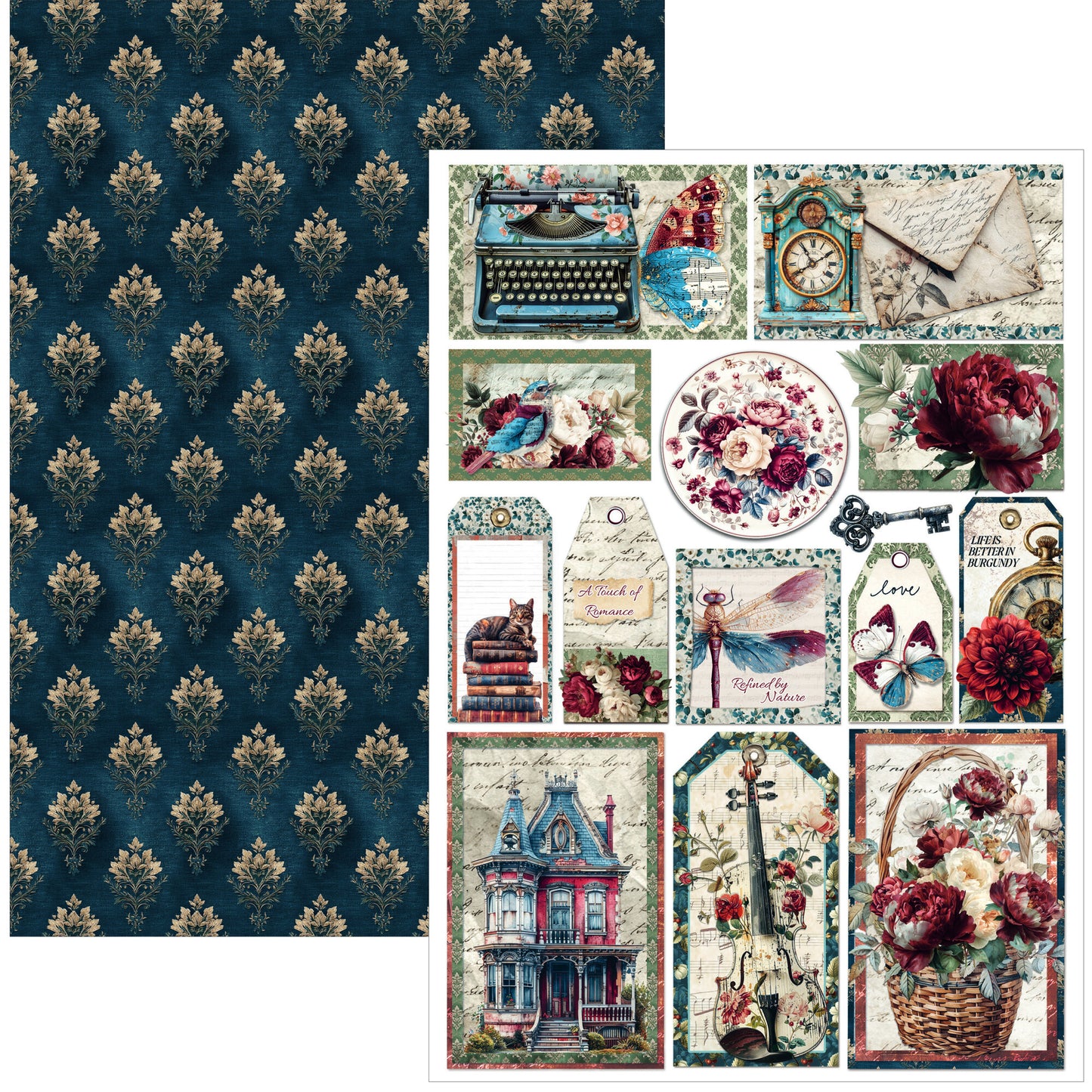 Ciao Bella Bohemian Burgundy A4 Creative Pad (9pcs)