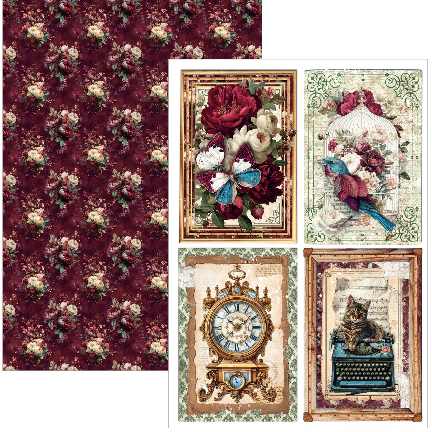 Ciao Bella Bohemian Burgundy A4 Creative Pad (9pcs)