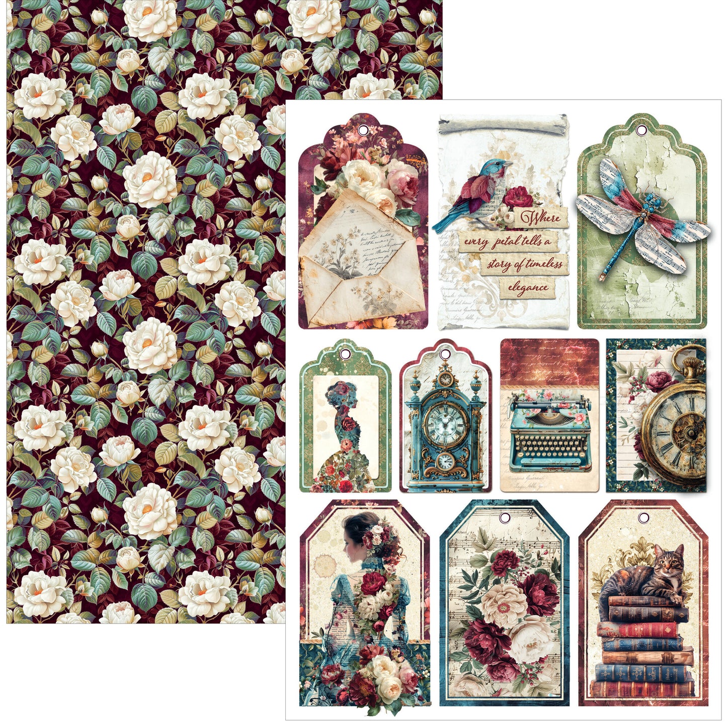 Ciao Bella Bohemian Burgundy A4 Creative Pad (9pcs)
