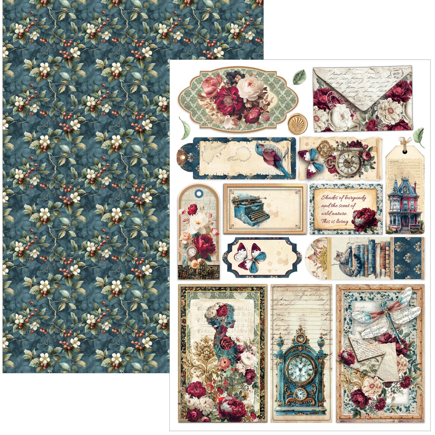 Ciao Bella Bohemian Burgundy A4 Creative Pad (9pcs)