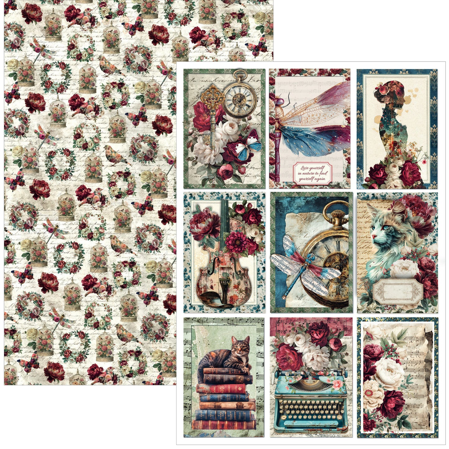 Ciao Bella Bohemian Burgundy A4 Creative Pad (9pcs)
