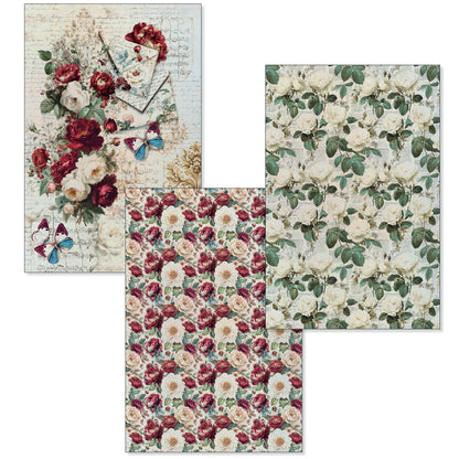 Ciao Bella Bohemian Burgundy A4 Deluxe Paper Silver & Vellum Dual Pack Mixed (6pcs)