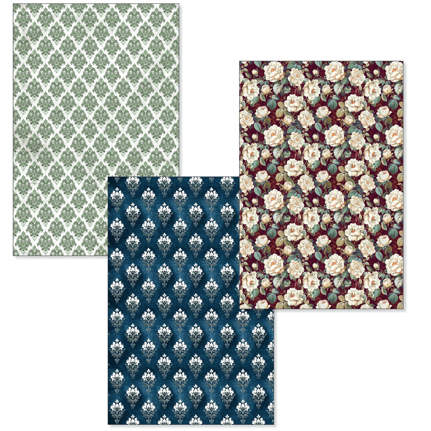 Ciao Bella Bohemian Burgundy A4 Deluxe Paper Silver & Vellum Dual Pack Mixed (6pcs)