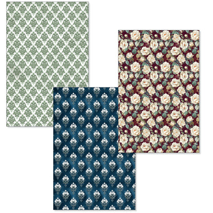 Ciao Bella Bohemian Burgundy A4 Deluxe Paper Silver & Vellum Dual Pack Mixed (6pcs)