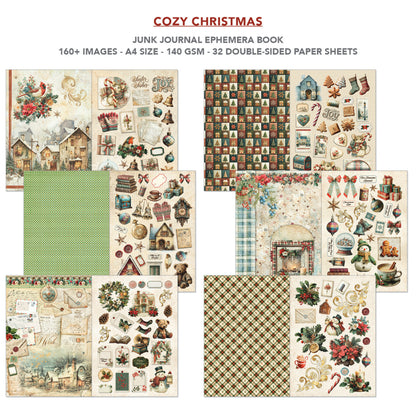 Ciao Bella Cozy Christmas A4 Junk Journal Ephemera Book (32pcs)