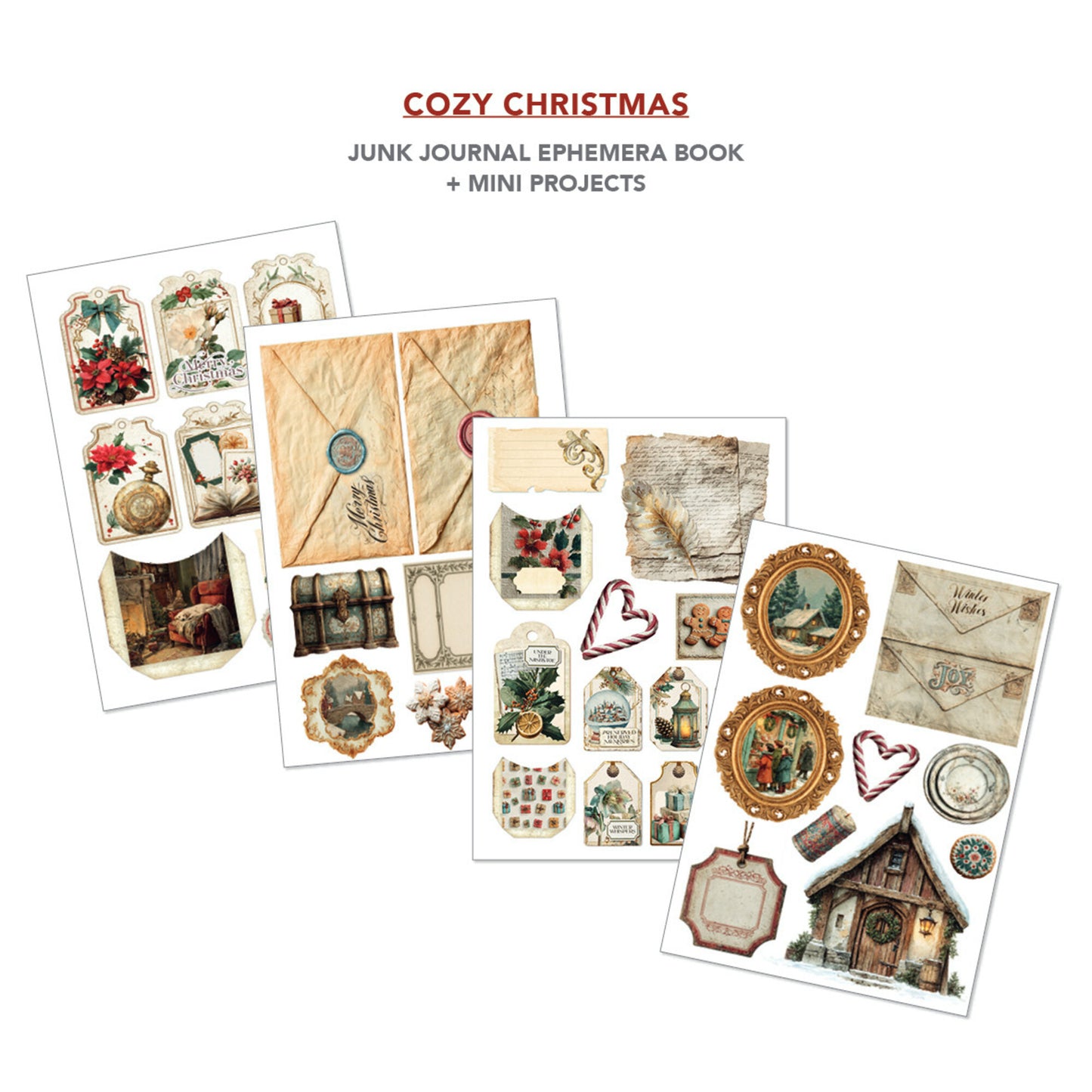 Ciao Bella Cozy Christmas A4 Junk Journal Ephemera Book (32pcs)