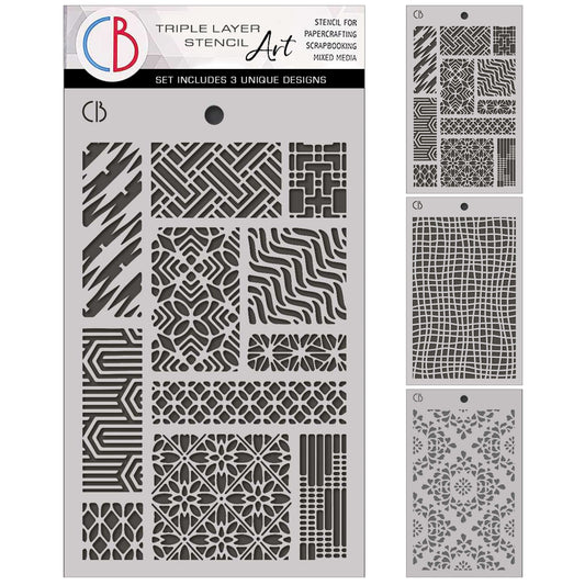 Ciao Bella Eastern Journey 5x8 Inch Stencil Mix Triple Layer Set
