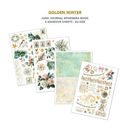 Ciao Bella Golden Winter A4 Junk Journal Ephemera Book (32pcs)
