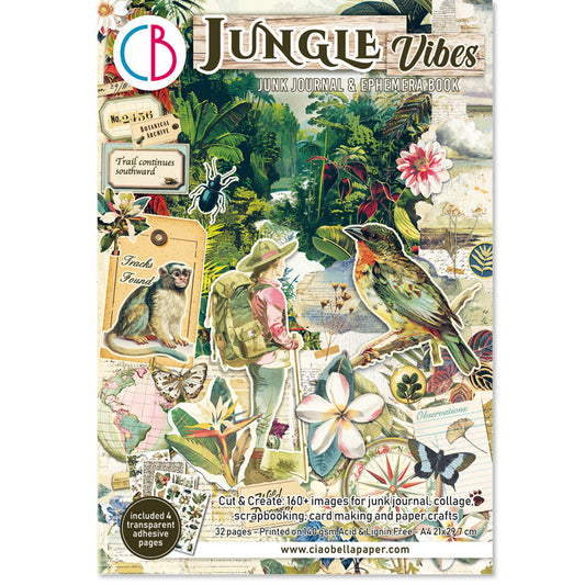Ciao Bella Jungle Vibes A4 Junk Journal Ephemera Book (32pcs)