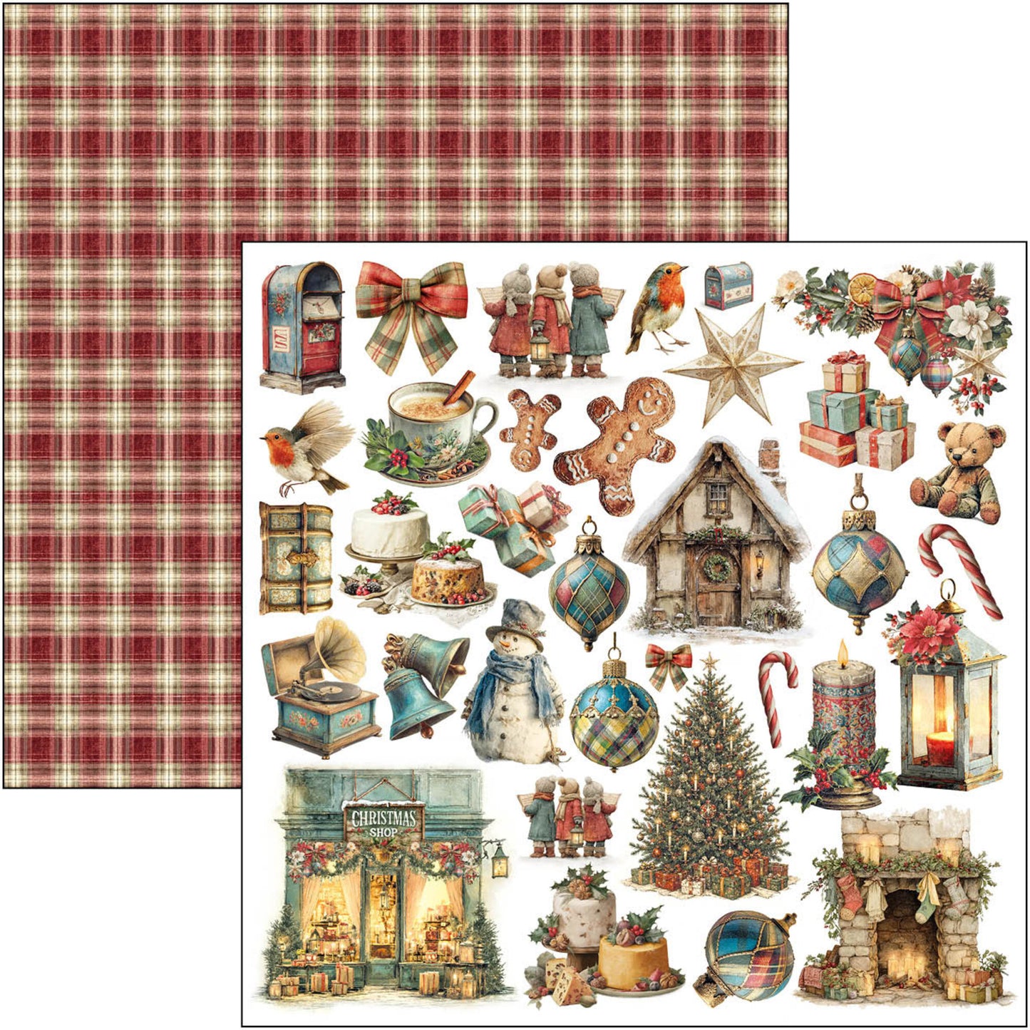 Ciao Bell Merry & Bright 12x12 Inch Paper Pad (12pcs)