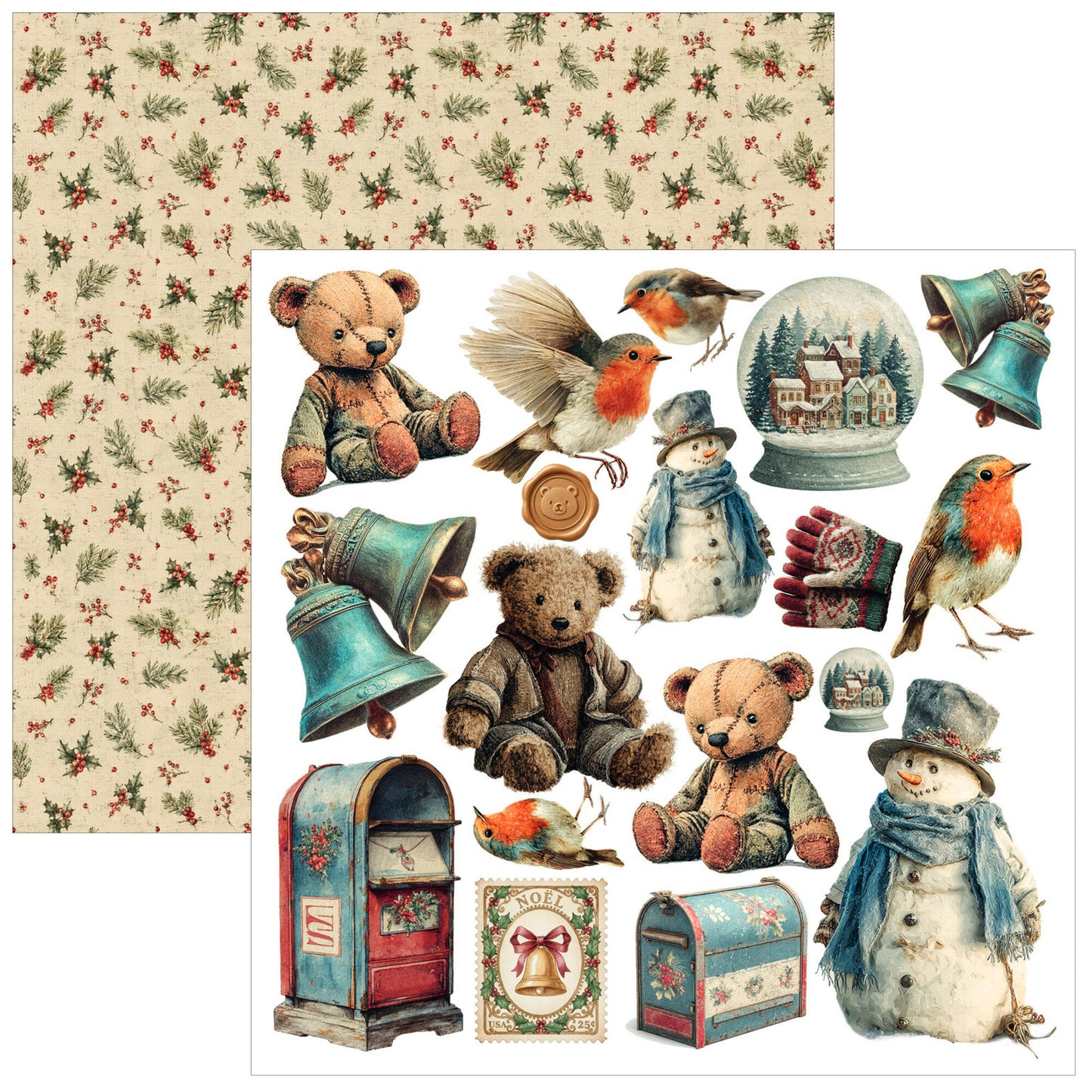Ciao Bell Merry & Bright 6x6 Inch Fussy Cut Pad (24pcs)