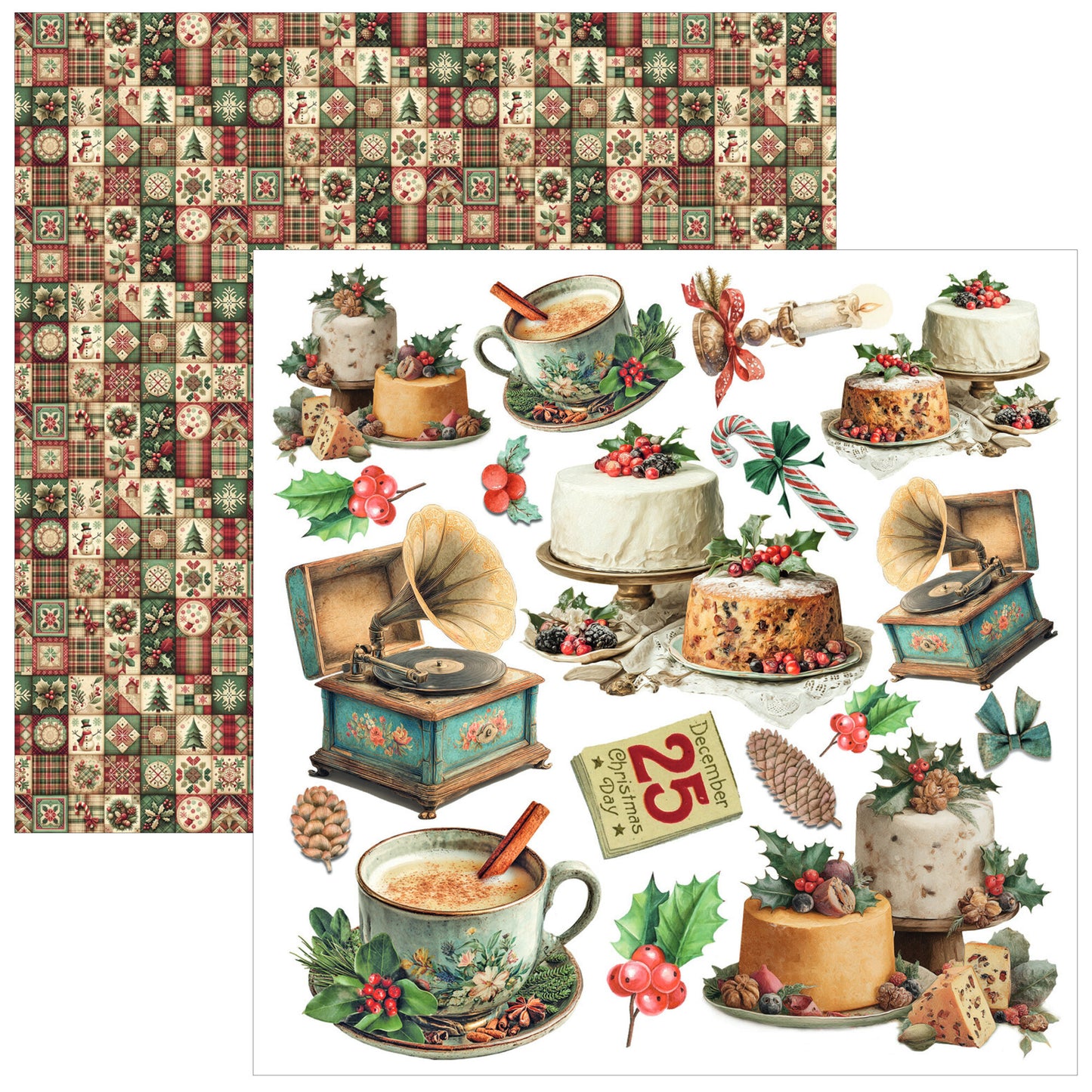 Ciao Bell Merry & Bright 6x6 Inch Fussy Cut Pad (24pcs)