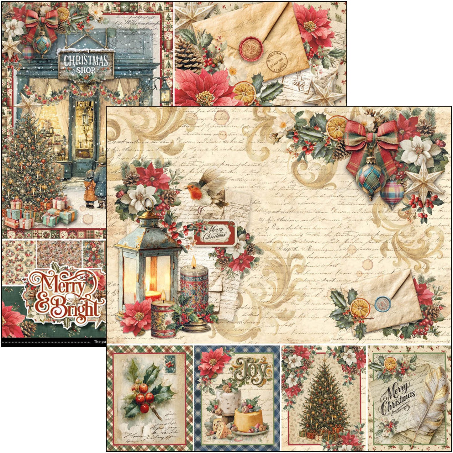 Ciao Bell Merry & Bright 8x8 Inch Paper Pad (12pcs)