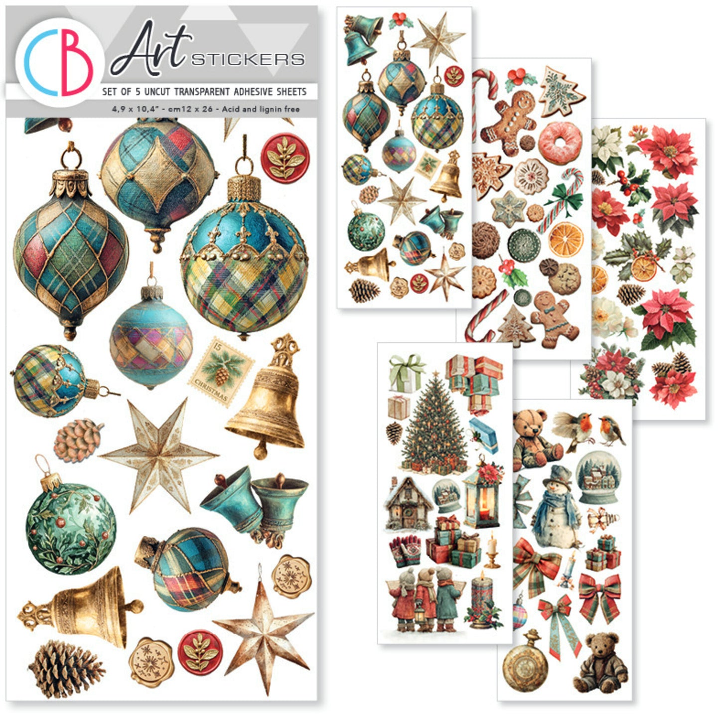 Ciao Bell Merry & Bright Transparent Adhesive Sheets (5pcs)