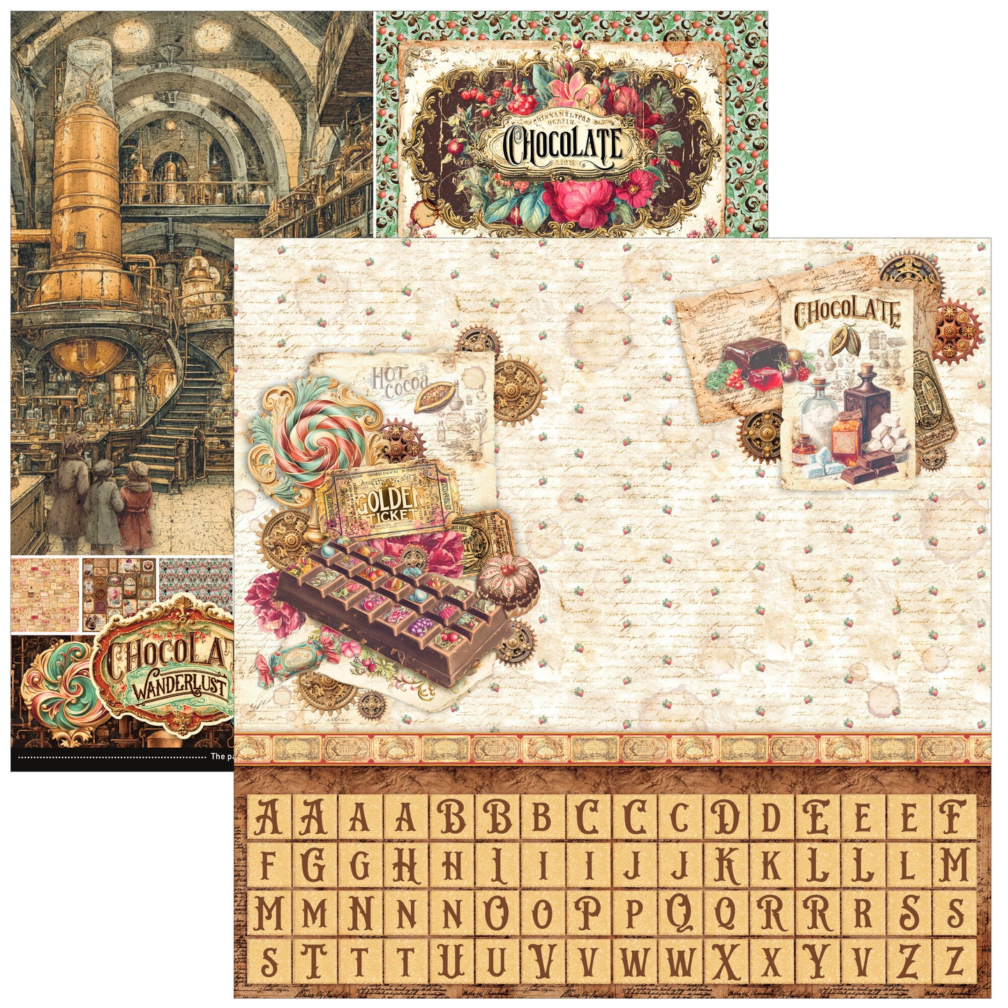 Ciao Bella The Chocolate Factory 12x12 Inch Patterns Pad (8pcs)
