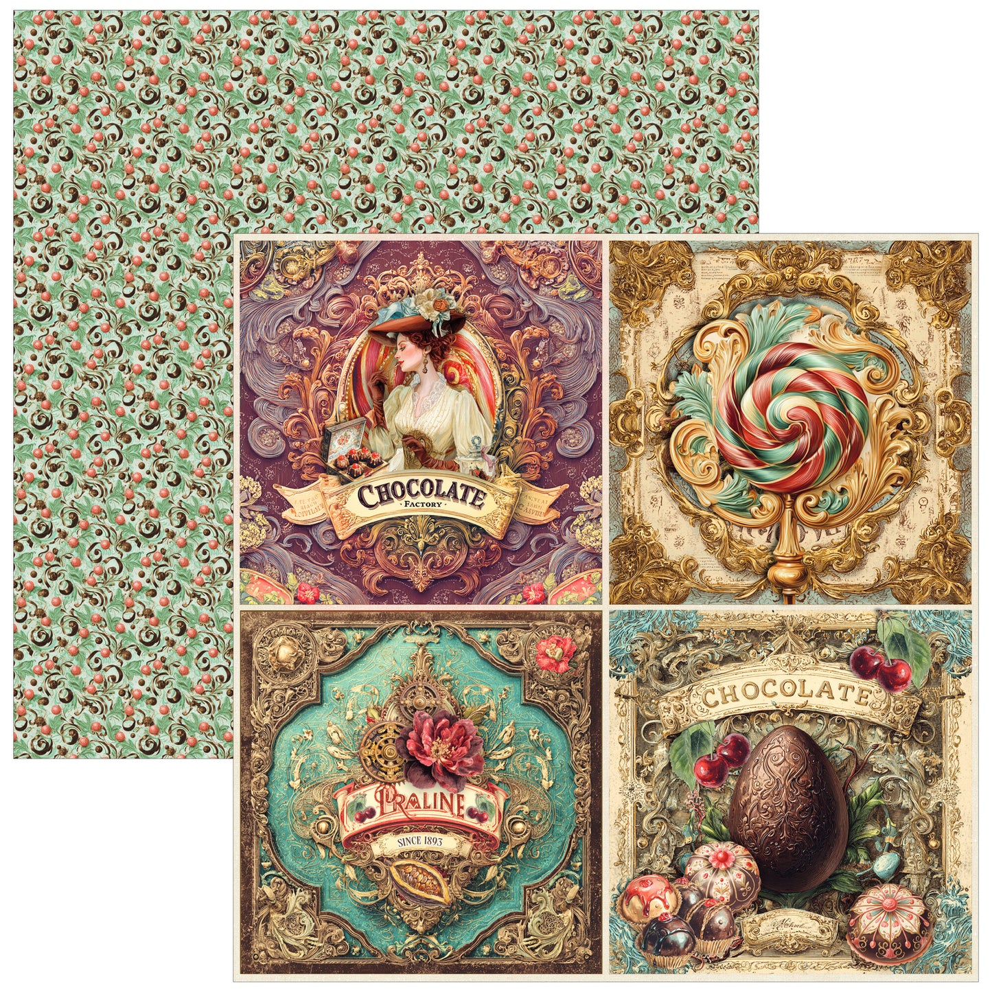 Ciao Bella The Chocolate Factory 12x12 Inch Patterns Pad (8pcs)