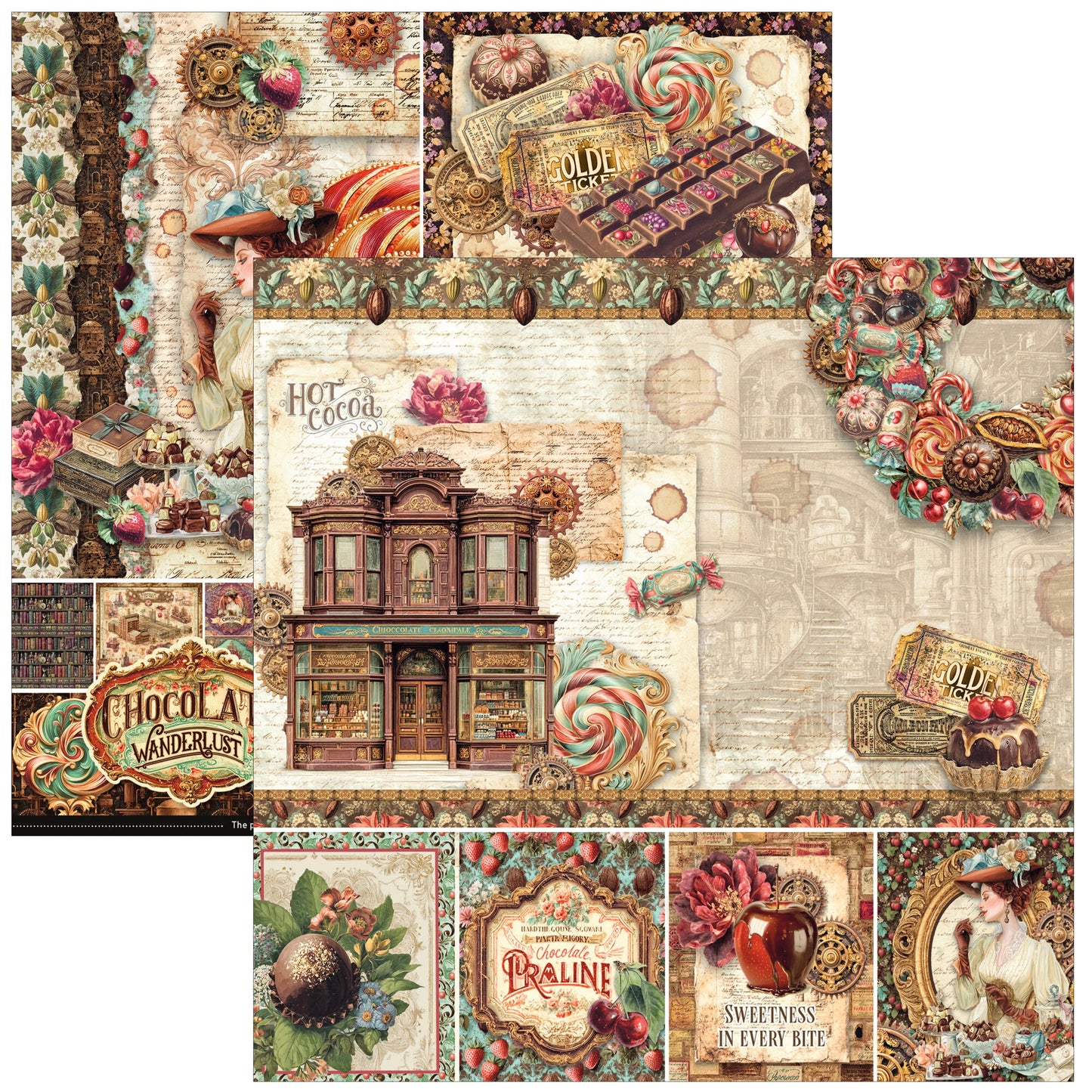 Ciao Bell The Chocolate Factory 8x8 Inch Paper Pad (12pcs)