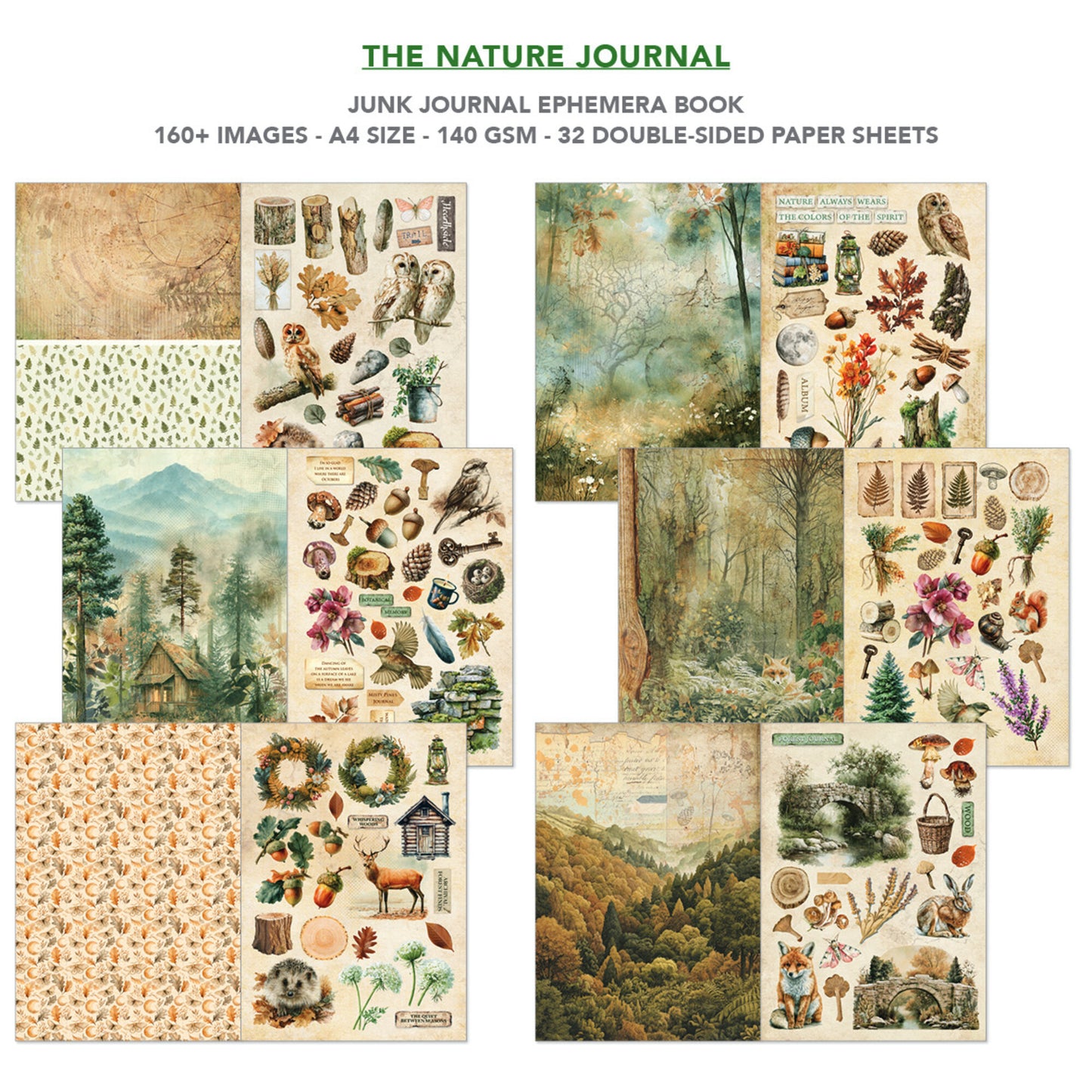 Ciao Bella The Nature Journal A4 Junk Journal Ephemera Book (32pcs)
