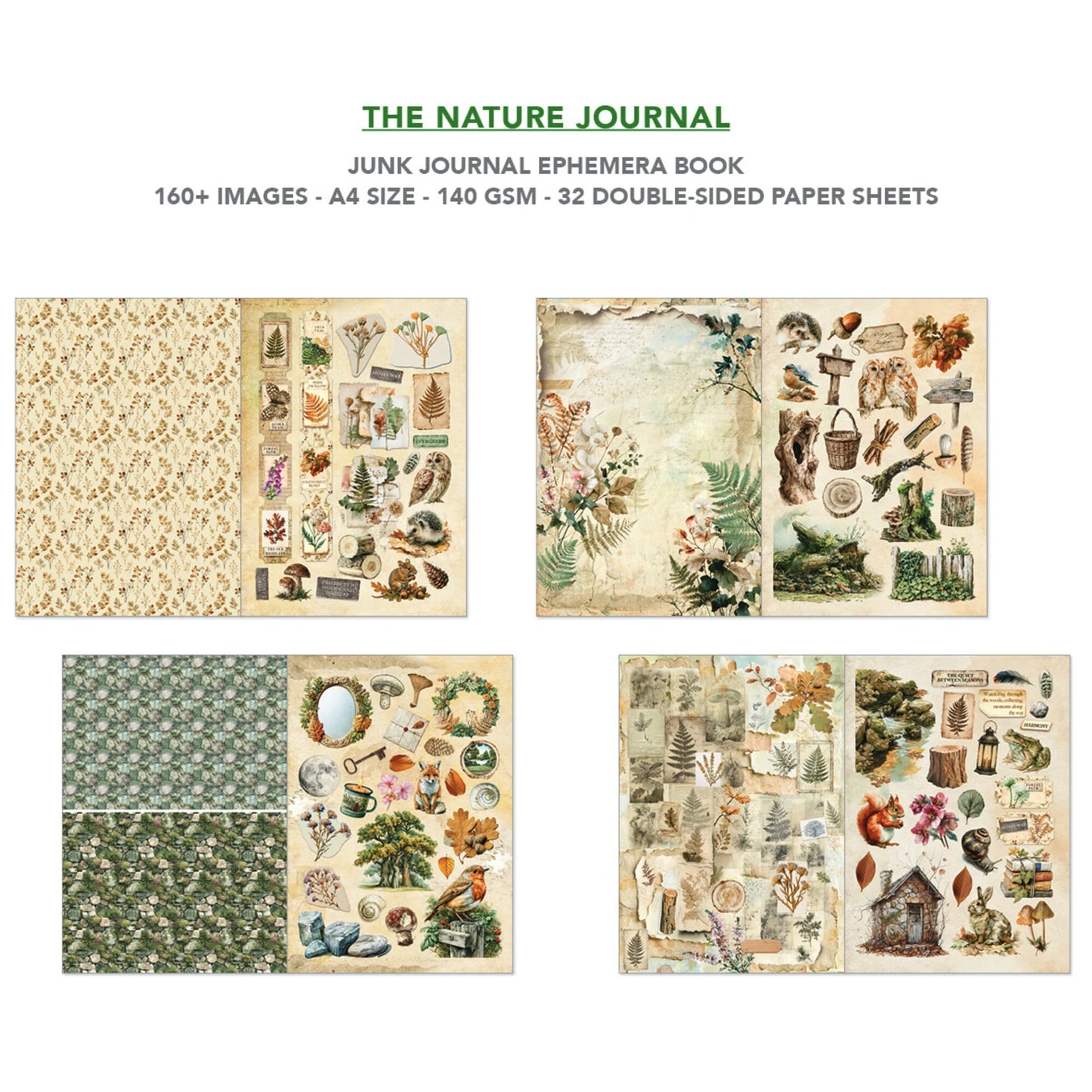 Ciao Bella The Nature Journal A4 Junk Journal Ephemera Book (32pcs)