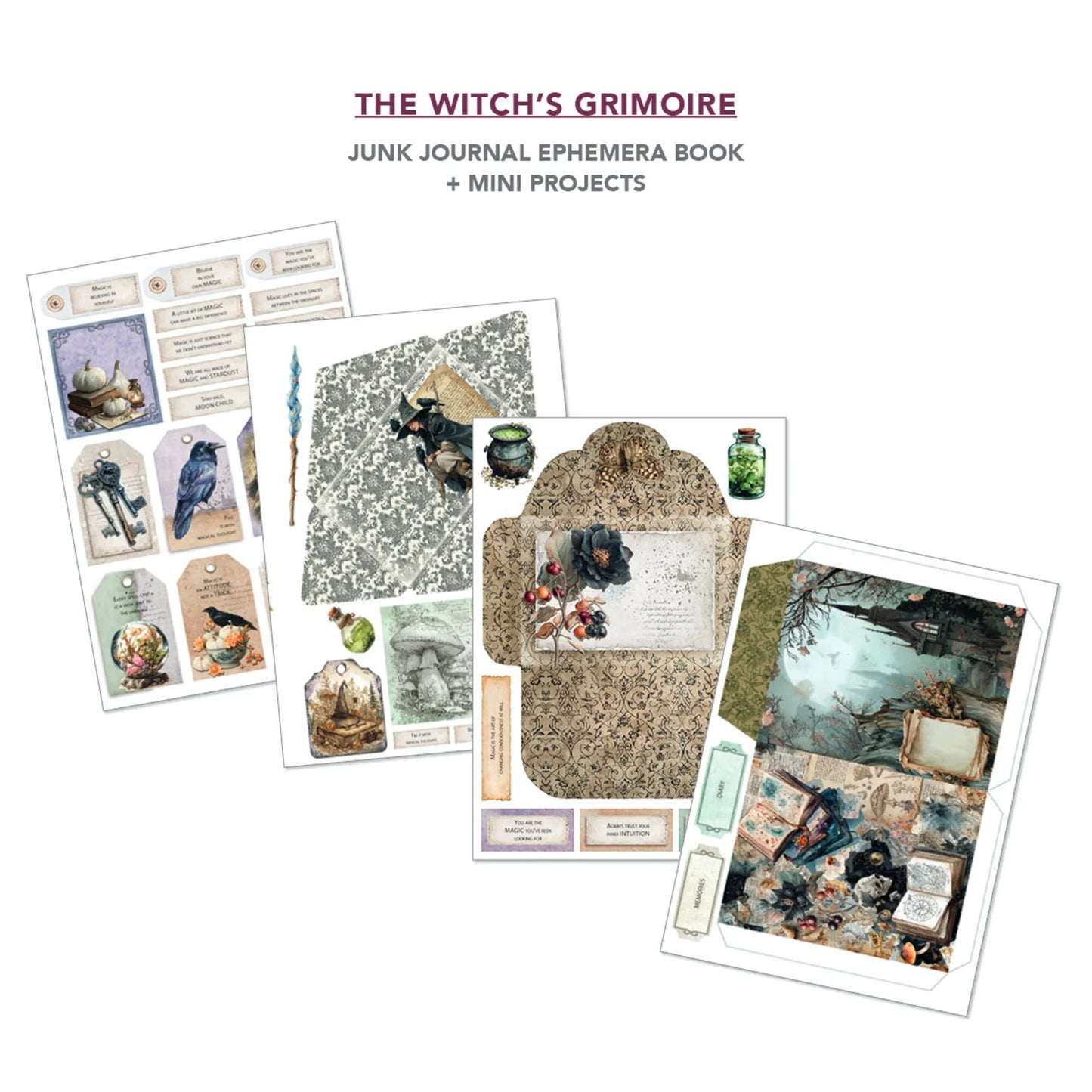 Ciao Bella The Witch's Grimoire A4 Junk Journal Ephemera Book (32pcs)