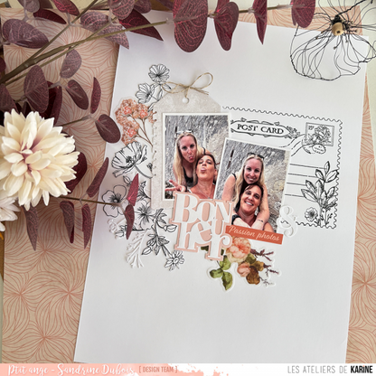 Les Ateliers De Karine Vintage Journal - Clear Stamp Set - Collect Moment