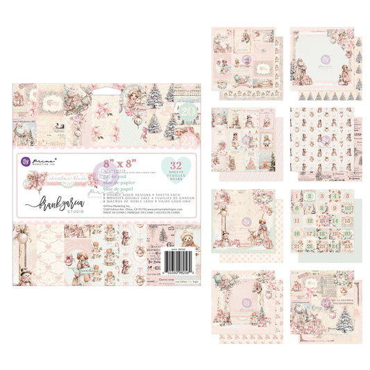 Prima Marketing Christmas Blush 8x8 Inch Paper Pad by Frank Garcia