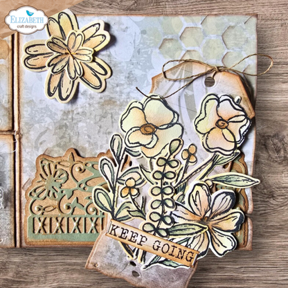 Elizabeth Craft Designs Hello You! Stamp and Die Set Flower Scribbles