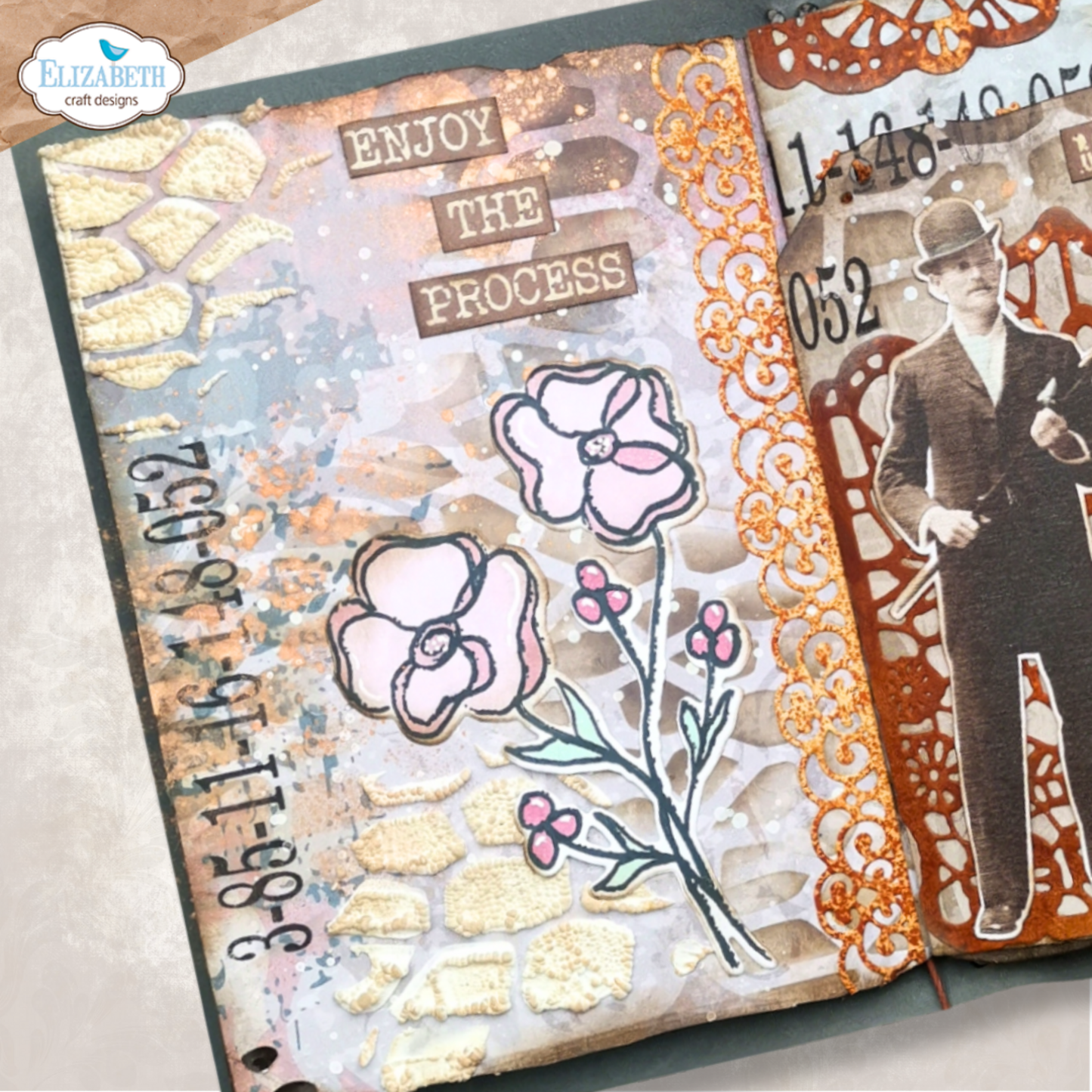 Elizabeth Craft Designs Hello You! Stamp and Die Set Flower Scribbles