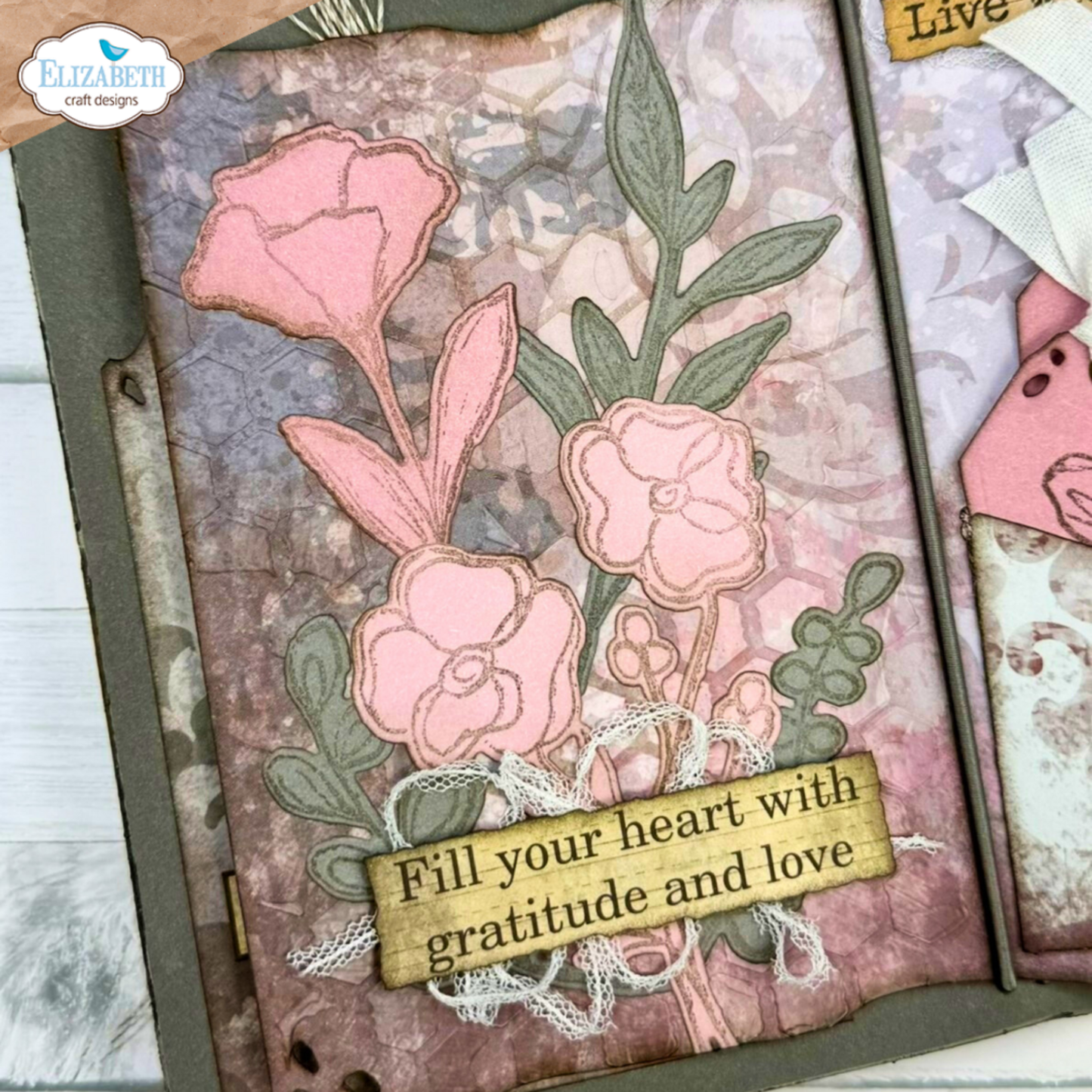 Elizabeth Craft Designs Hello You! Stamp and Die Set Flower Scribbles