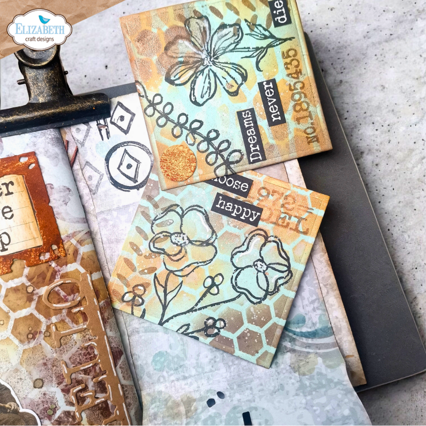 Elizabeth Craft Designs Hello You! Stamp and Die Set Flower Scribbles